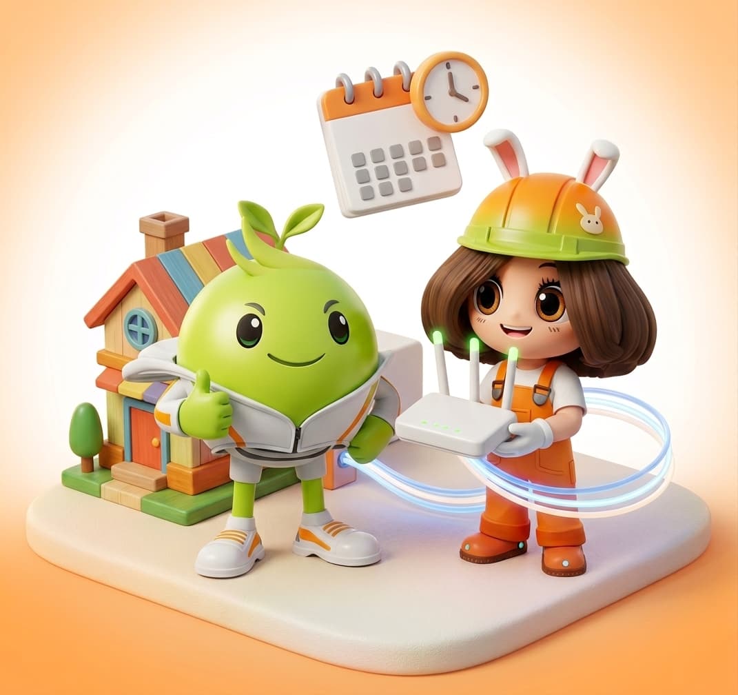 ช่าง 3BB นัดเข้าติดตั้งเน็ตบ้านไฟเบอร์ ติดตั้งฟรี